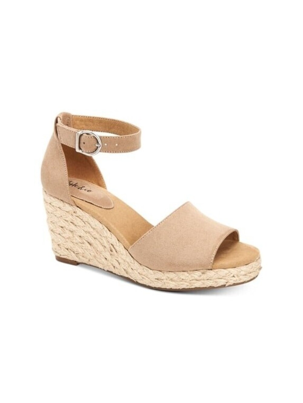 59$ Style & Co Platform Braided Jute Ankle Strap Espadrille Shoes Size 12 Brown
